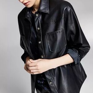 And Now This faux leather shirt jacket (shacket).  XL